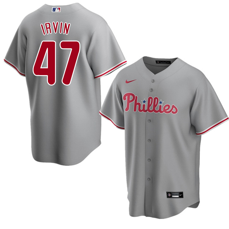 Nike Men #47 Cole Irvin Philadelphia Phillies Baseball Jerseys Sale-Gray